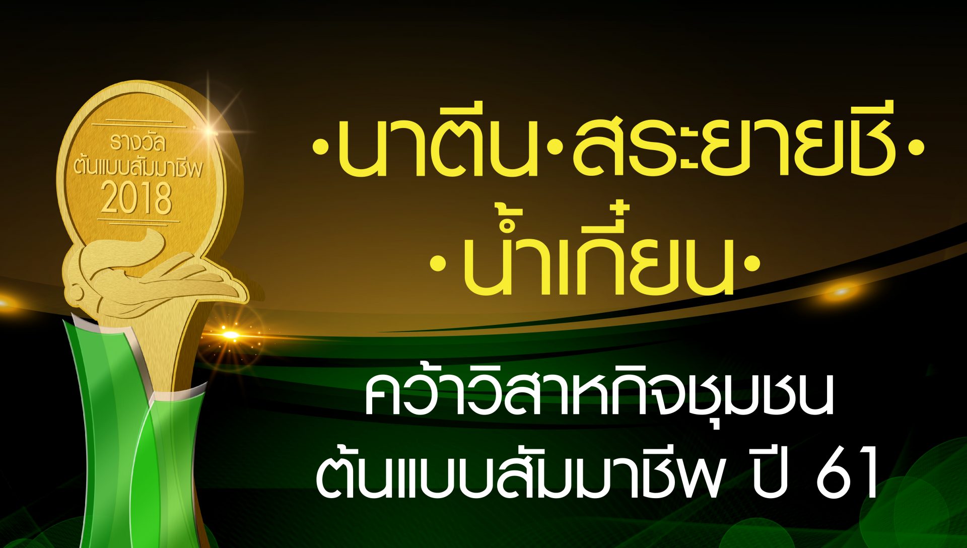 นาตีน-สระยายชี-น้ำเกี๋ยน คว้าวิสาหกิจชุมชนต้นแบบสัมมาชีพ ปี 61